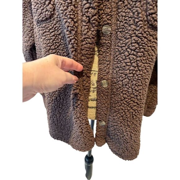 32 Degrees Women's Brown Sherpa Jacket Size L Button Down Casual - Picture 4 of 10